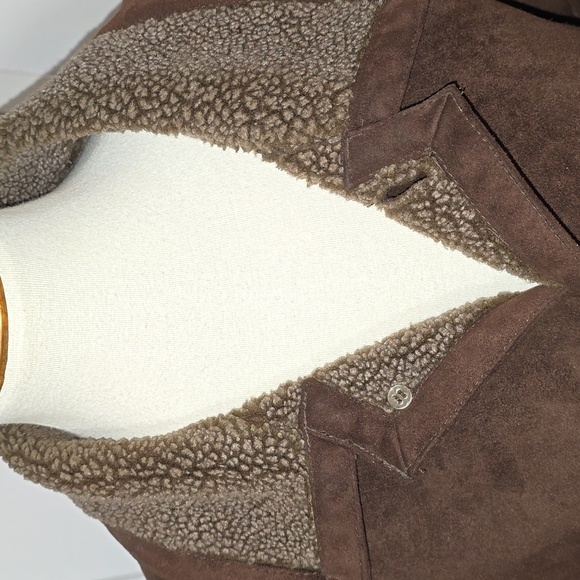 Men's Brown Faux Suede Jacket  - Impermeable By Weatherproof - Picture 7 of 13